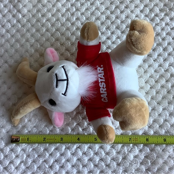 CARSTAR Plush White Goat in Red Shirt Stuffed Animal Toy - Picture 7 of 7